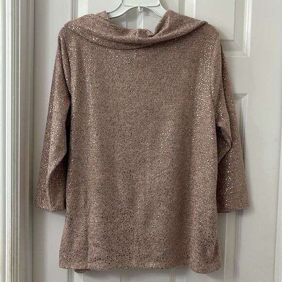Adrianne Vittadini Size XL cowl neck pull over sweater. NWT. Pinkish/gray - Picture 2 of 11